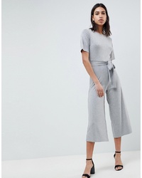 ASOS DESIGN Jersey Jumpsuit With And Culotte Leg Marl
