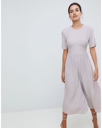 ASOS DESIGN Tea Jumpsuit With Ruched Sleeve Detail