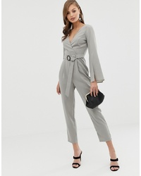 ASOS DESIGN Wrap Exaggerated Sleeve Jumpsuit