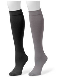 Muk Luks 2 Pack Fleece Lined Knee High Socks