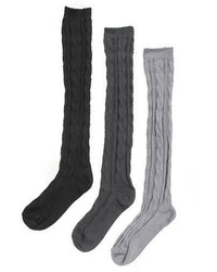 Muk Luks 3 Pack Microfiber Knee High Socks