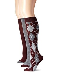 Anne Klein Chic Argyle Knee High Socks 3 Pack