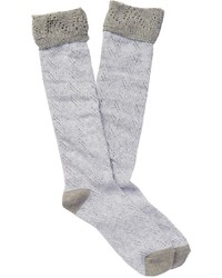 shimera Crochet Layered Knee High Socks