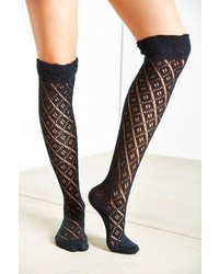 Urban Outfitters Diamond Ruffle Over The Knee Sock