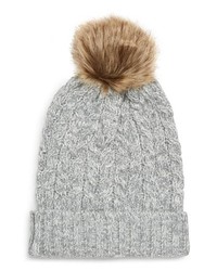 Sole Society Cable Knit Beanie With Faux