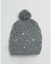 Alice Hannah Cable Knit With Gem Beanie