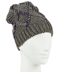 Knit Beanie Gray And Purple Mossimo Supply Cotm