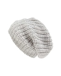 Leith Chunky Knit Slouch Hat Light Grey One Size