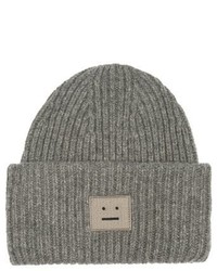Acne Studios Pansy Ribbed Knit Wool Beanie Hat