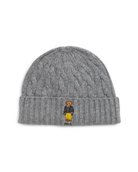 ZZDNU POLO Polo Bear Cable Knit Beanie In Classic Grey Heather At Nordstrom