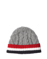 Thom Browne Wool Cable Knit Hat W Stripes