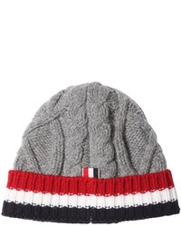 Thom Browne Wool Cable Knit Hat W Stripes