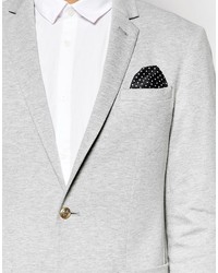 Asos Brand Skinny Jersey Blazer With Gold Buttons