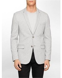 Calvin Klein Classic Fit Unstructured Knit Sports Jacket Light Grey Heather