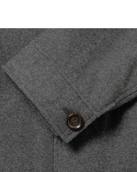 Oliver Spencer Grey Slim Fit Unstructured Cotton Flannel Blazer