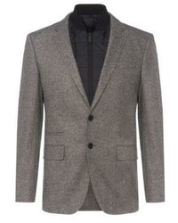 Hugo Boss Hadwart Reguarl Fit Wool Silk Sport Coat Removable Bib 38r Grey