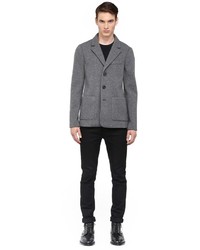 Mackage Jaks Grey Wool Sport Jacket With Light Down Inner Vest