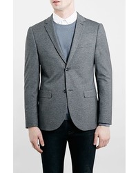 Topman Mid Grey Skinny Fit Jersey Blazer