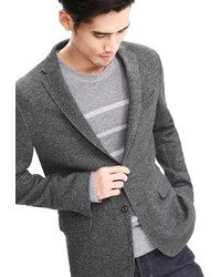 Modern Slim Gray Knit Blazer
