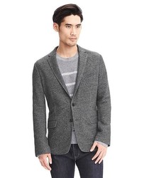 Modern Slim Gray Knit Blazer