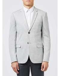 Topman Light Grey Marl Skinny Fit Jersey Blazer