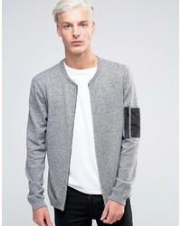 Asos Knitted Bomber With Military Pocket Styling