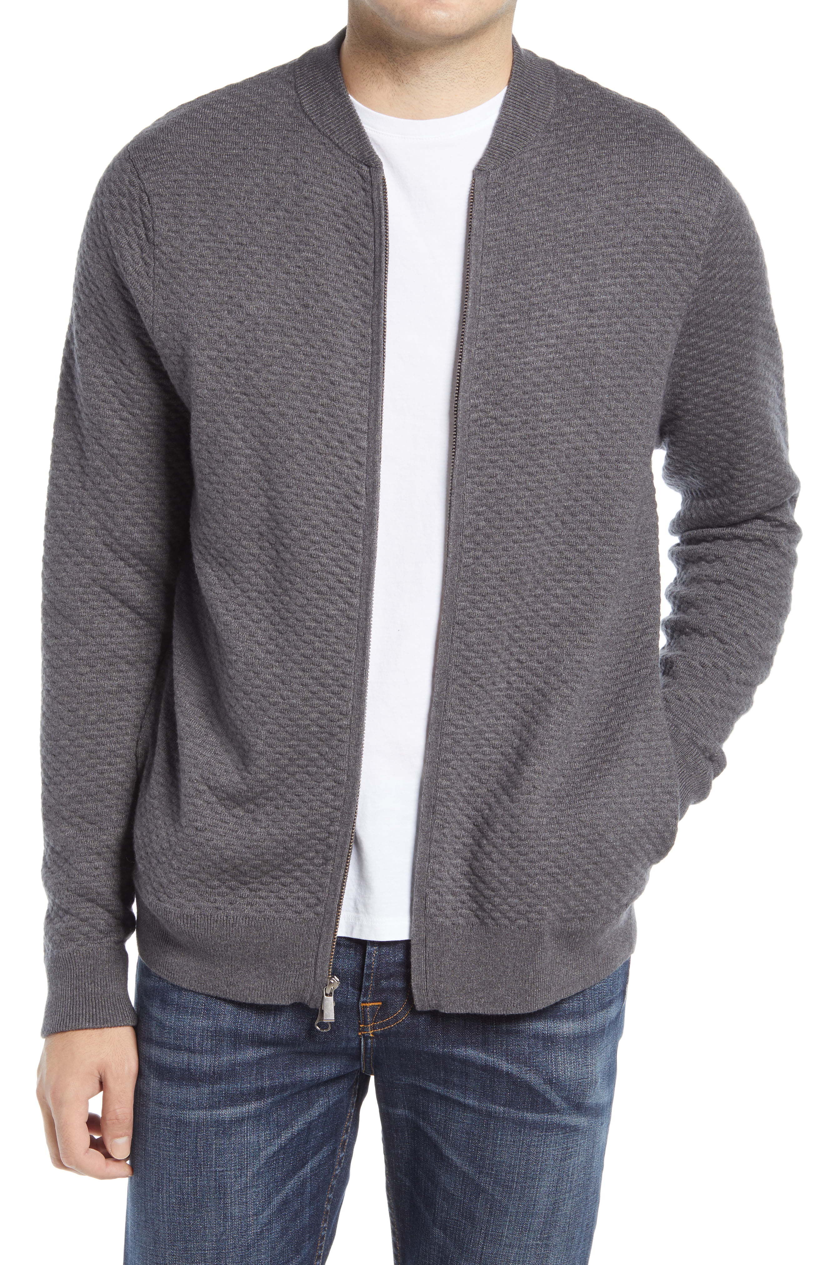 Nordstrom Men's Shop Popcorn Stitch Zip Cardigan, $79 | Nordstrom ...