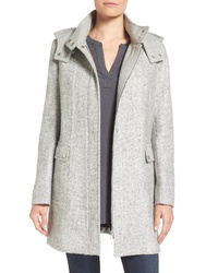Grey Knit Boucle Coat