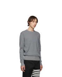Thom Browne Grey Baby Cable Knit Crewneck Sweater