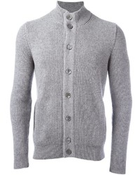 Barba Ribbed Knit Buttoned Cardigan