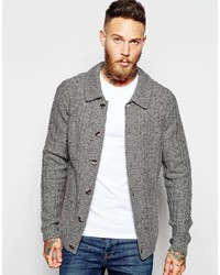 Asos Brand Cardigan With Collar And Ribs