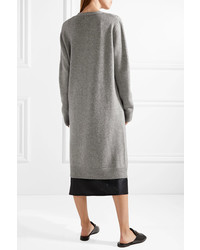 Madeleine Thompson Cable Knit Wool And Cashmere Blend Cardigan Gray