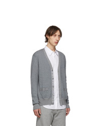 Thom Browne Grey Baby Cable Knit V Neck Cardigan