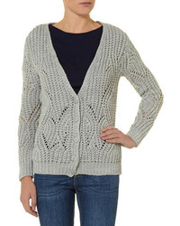 Dorothy Perkins Pale Grey Cable Knit Cardigan
