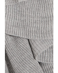 MM6 MAISON MARGIELA Ruffled Knitted Cardigan Light Gray