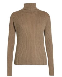 Raey Ry Roll Neck Ribbed Fine Knit Cashmere Sweater