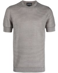 Emporio Armani Embossed Pattern Knit T Shirt