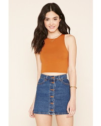 Forever 21 Heathered Knit Crop Top