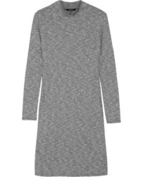 Madewell Cityblock Ribbed Stretch Knit Mini Dress Gray