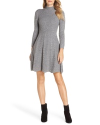 Grey Knit Fit and Flare Dress