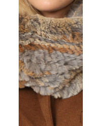 Adrienne Landau Knit Goma Fur Cowl Scarf