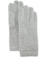 Portolano Cashmere Basic Knit Gloves Light Heather Gray