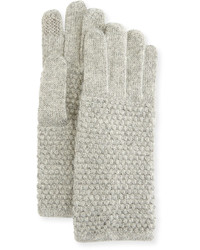 Portolano Popcorn Knit Tech Gloves Light Heather Gray