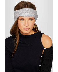 Johnstons of Elgin Cable Knit Cashmere Headband Gray