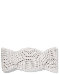 Johnstons of Elgin Cable Knit Cashmere Headband Gray