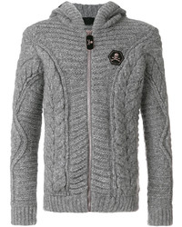 Philipp Plein Cable Knit Zipped Hoodie