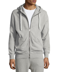 IRO Clevy Zip Front Knit Hoodie Gray