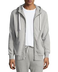 IRO Clevy Zip Front Knit Hoodie Gray