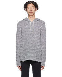 Vince Off White Navy Loose Knit Hoodie
