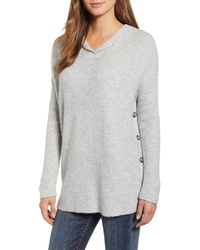 Caslon Side Button Hooded Sweater
